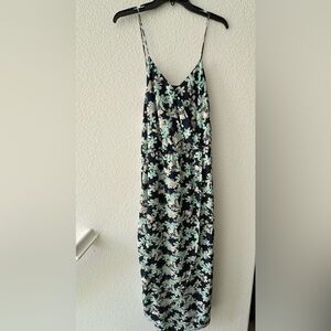 Banana Republic flowers printed spaghetti long dress full length size 8